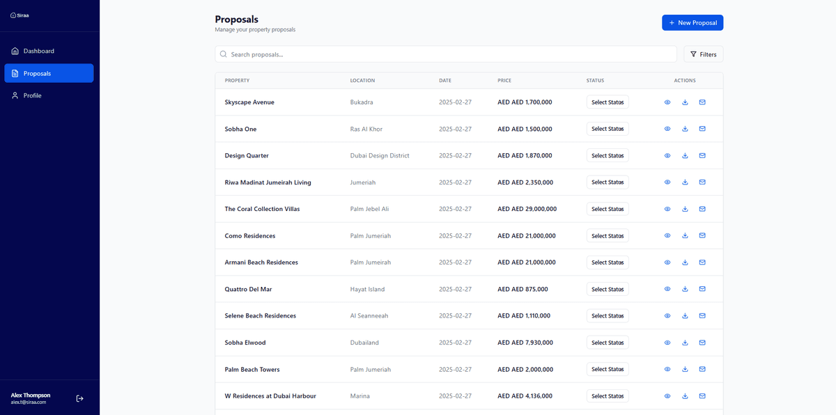 Investment Proposal Dashboard